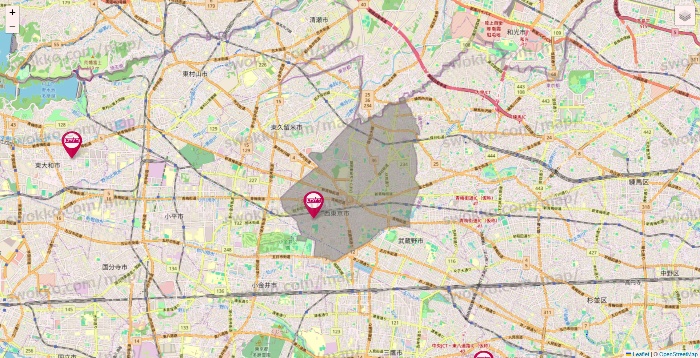 東京都のマックスバリュの店舗地図