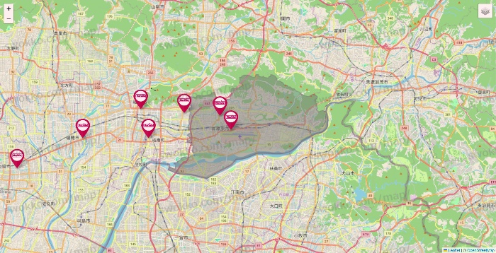 岐阜県のマックスバリュの店舗地図
