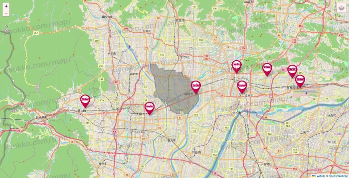 岐阜県のマックスバリュの店舗地図