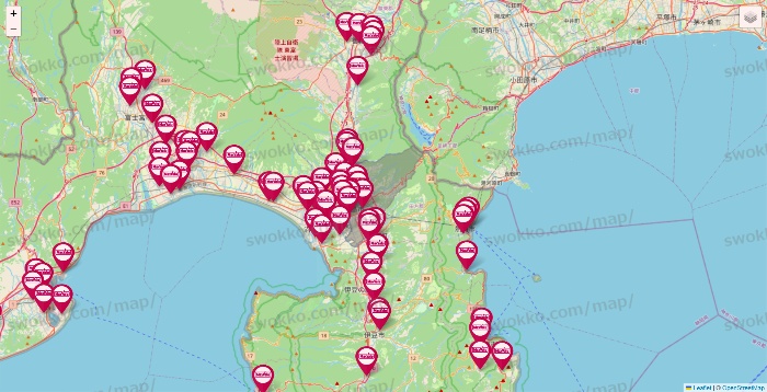 静岡県のマックスバリュの店舗地図