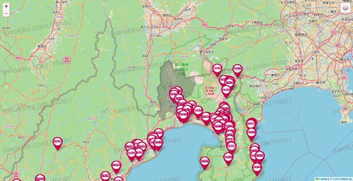 静岡県のマックスバリュの店舗地図