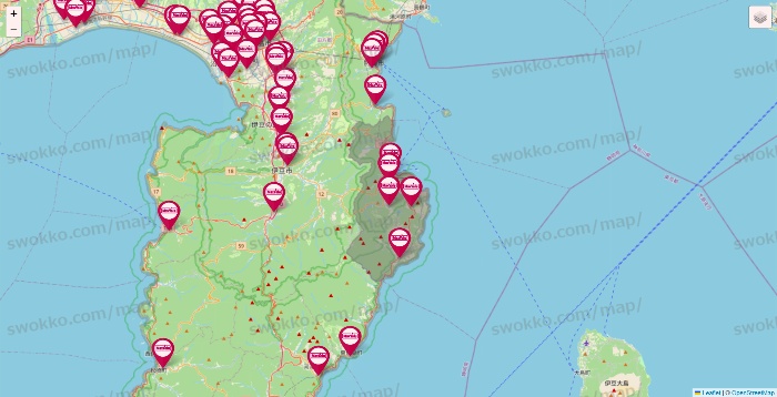 静岡県のマックスバリュの店舗地図