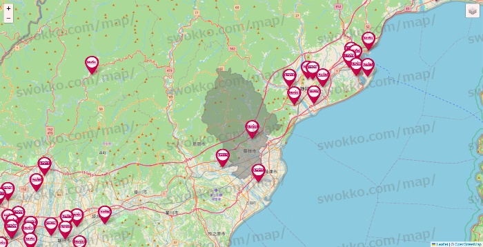 静岡県のマックスバリュの店舗地図