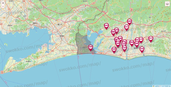 静岡県のマックスバリュの店舗地図