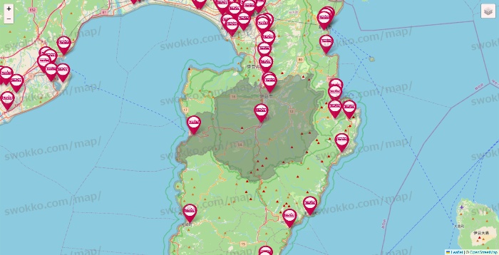 静岡県のマックスバリュの店舗地図