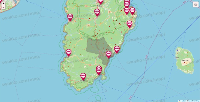 静岡県のマックスバリュの店舗地図