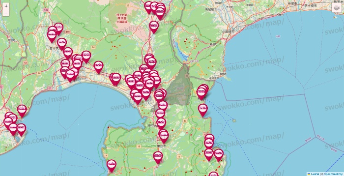 静岡県のマックスバリュの店舗地図