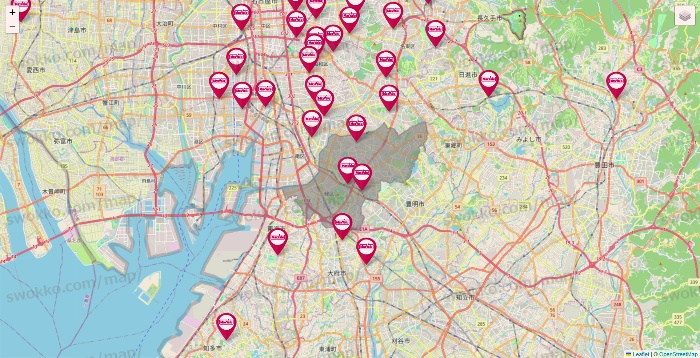 愛知県のマックスバリュの店舗地図