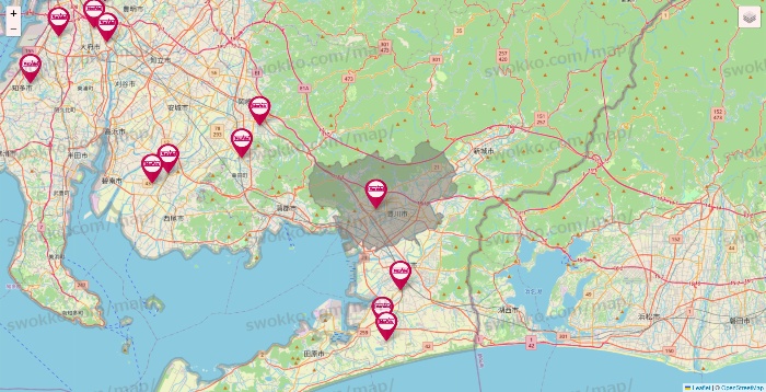 愛知県のマックスバリュの店舗地図