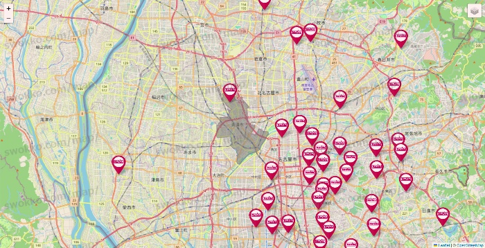 愛知県のマックスバリュの店舗地図