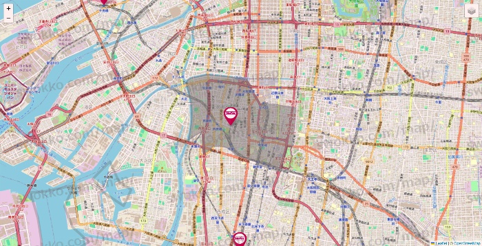 大阪府のマックスバリュの店舗地図