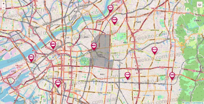 大阪府のマックスバリュの店舗地図