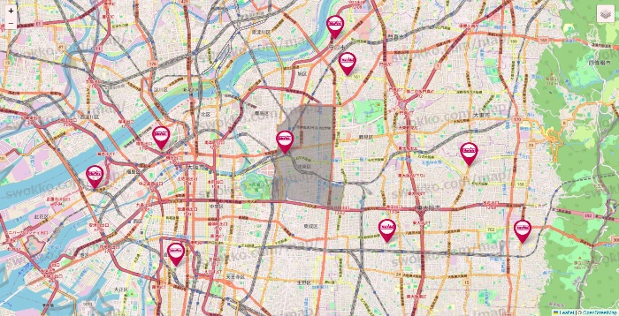 大阪府のマックスバリュの店舗地図