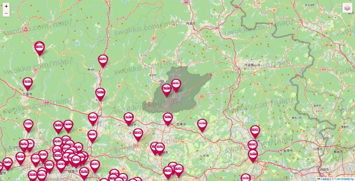 兵庫県のマックスバリュの店舗地図