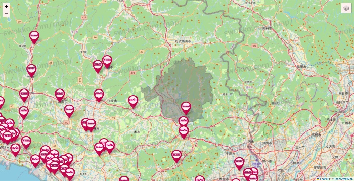 兵庫県のマックスバリュの店舗地図