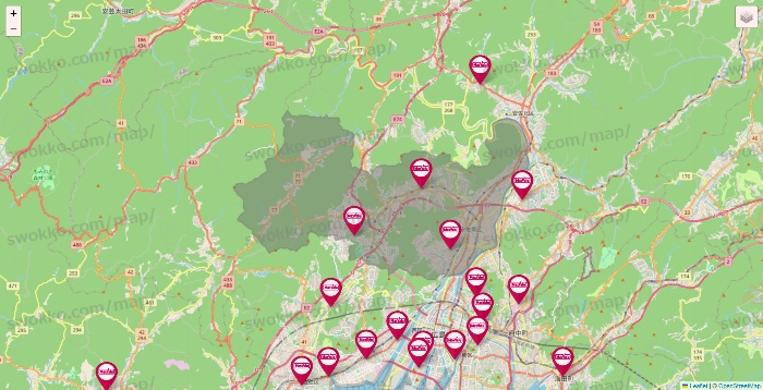 広島県のマックスバリュの店舗地図