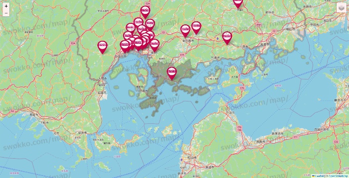 広島県のマックスバリュの店舗地図