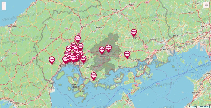 広島県のマックスバリュの店舗地図