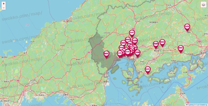 広島県のマックスバリュの店舗地図