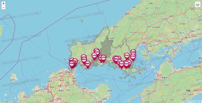 山口県のマックスバリュの店舗地図