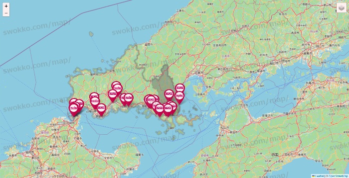 山口県のマックスバリュの店舗地図