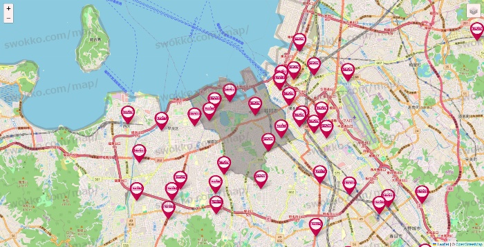 福岡県のマックスバリュの店舗地図