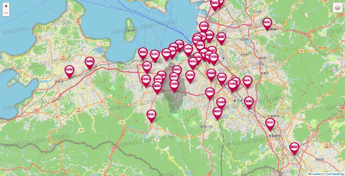 福岡県のマックスバリュの店舗地図