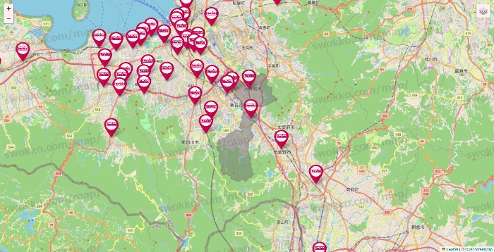 福岡県のマックスバリュの店舗地図