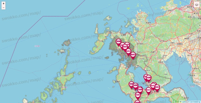 長崎県のマックスバリュの店舗地図