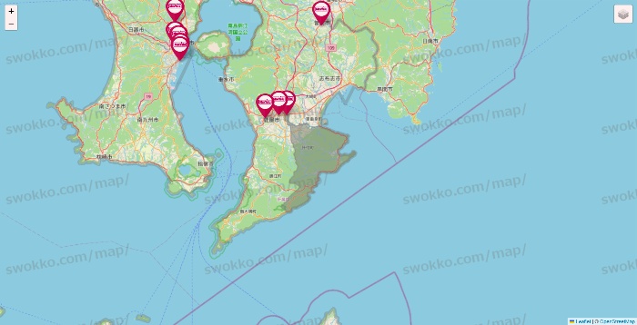鹿児島県のマックスバリュの店舗地図
