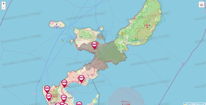 沖縄県のマックスバリュの店舗地図