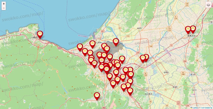 北海道のマクドナルドの店舗地図