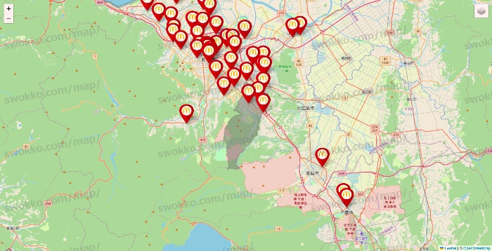 北海道のマクドナルドの店舗地図