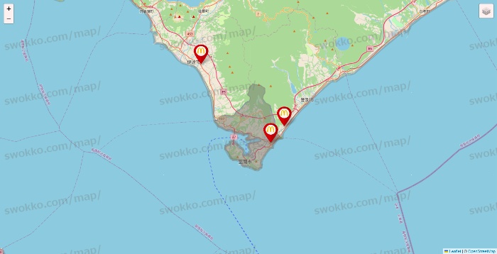 北海道のマクドナルドの店舗地図