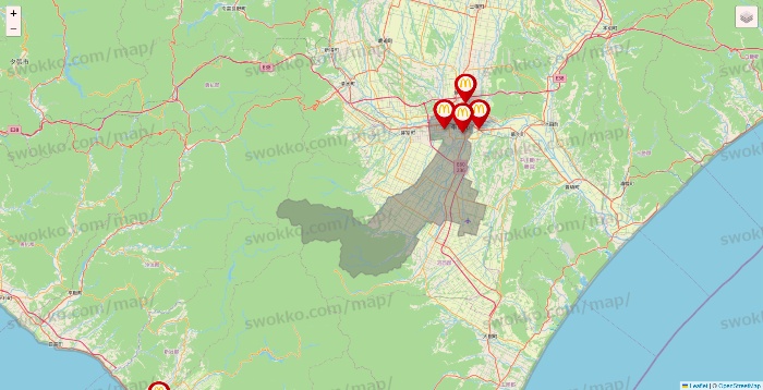 北海道のマクドナルドの店舗地図
