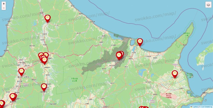 北海道のマクドナルドの店舗地図