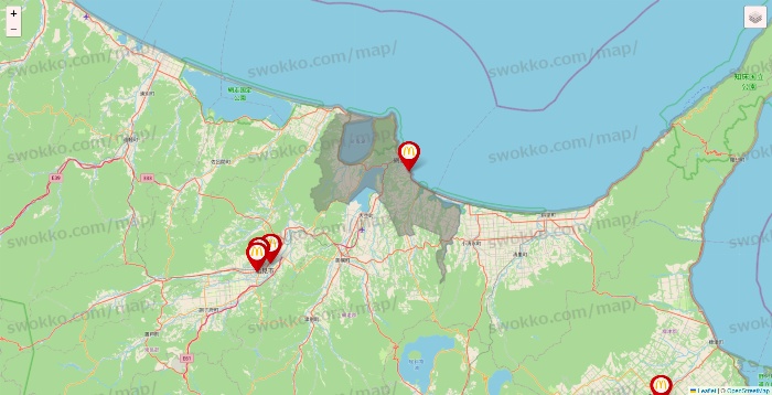 北海道のマクドナルドの店舗地図