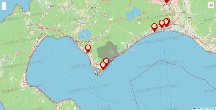 北海道のマクドナルドの店舗地図