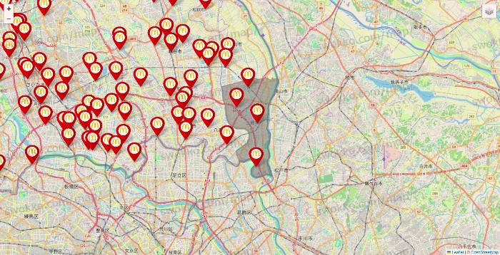埼玉県のマクドナルドの店舗地図