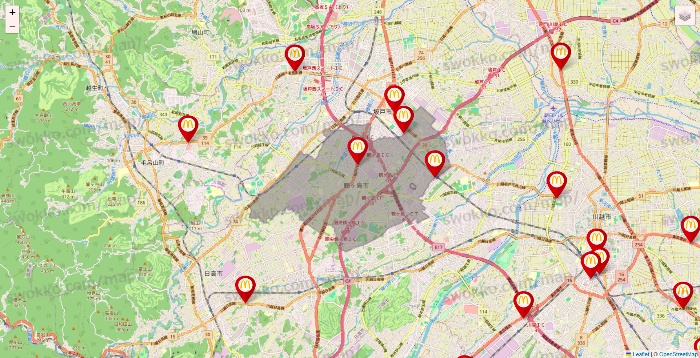 埼玉県のマクドナルドの店舗地図
