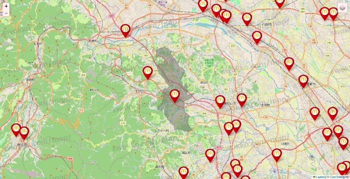 埼玉県のマクドナルドの店舗地図