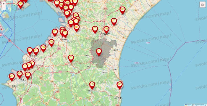 千葉県のマクドナルドの店舗地図