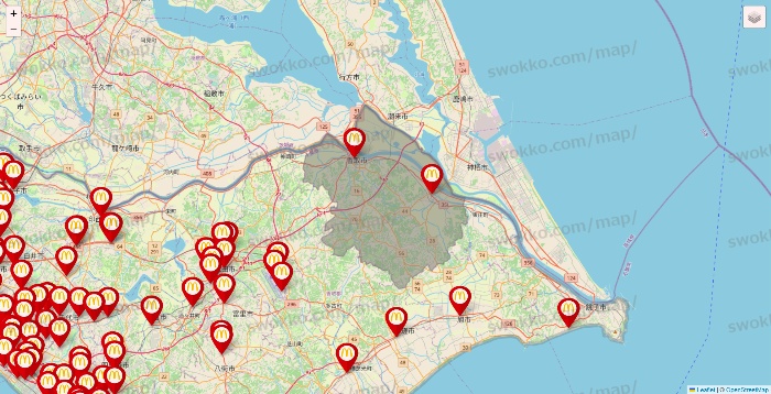 千葉県のマクドナルドの店舗地図