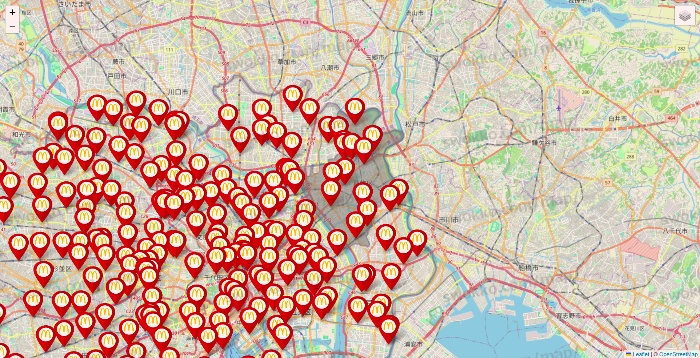 東京都のマクドナルドの店舗地図