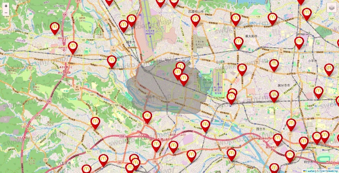 東京都のマクドナルドの店舗地図