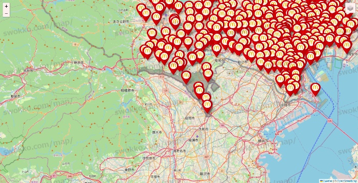 東京都のマクドナルドの店舗地図