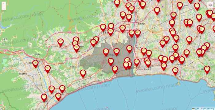 神奈川県のマクドナルドの店舗地図