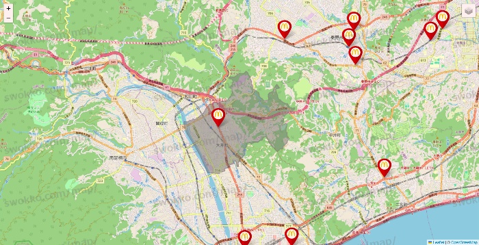 神奈川県のマクドナルドの店舗地図