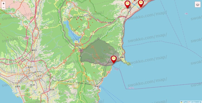 神奈川県のマクドナルドの店舗地図