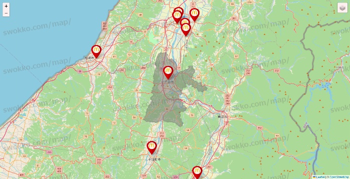 新潟県のマクドナルドの店舗地図